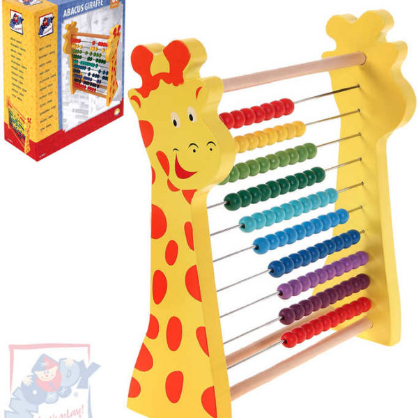 WOODY DŘEVO Počítadlo žirafa rainbow duhové DŘEVĚNÉ HRAČKY