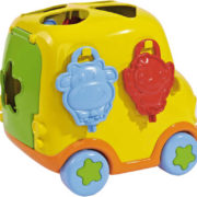 SIMBA Baby autíčko 20cm dětská vkládačka plastová set 8 kostek + 2 klíče