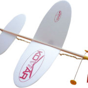 Letadlo Komár na gumu retro soft model polystyren/dřevo 38x31cm v sáčku