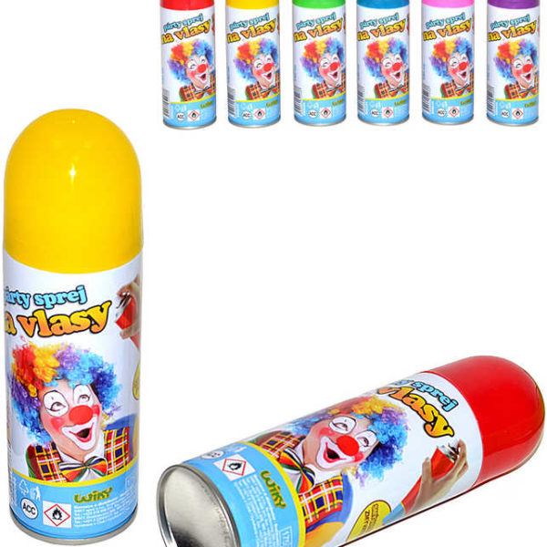 Párty sprej barva na vlasy smývatelná dětská 140ml 6 barev