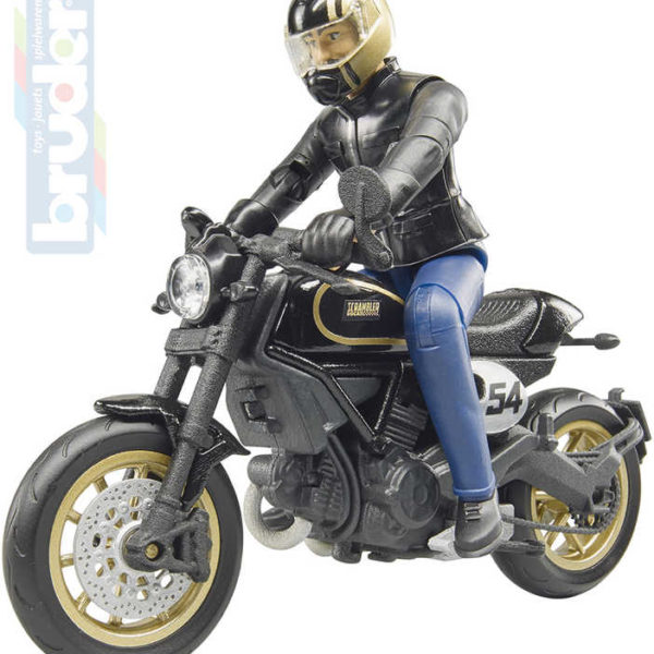 BRUDER 63050 Set motocykl Ducati Cafe Racer s figurkou řidiče plast