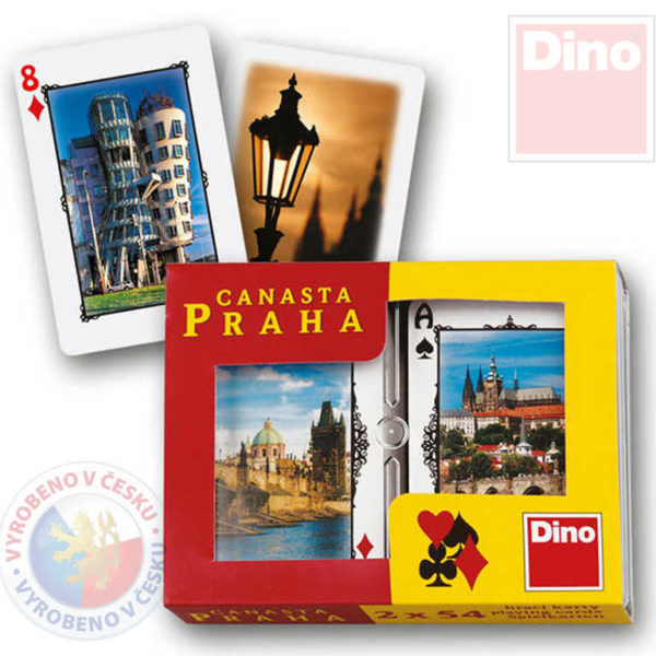 DINO Hra karty Canasta s fotkami Praha v krabičce *SPOLEČENSKÉ HRY*