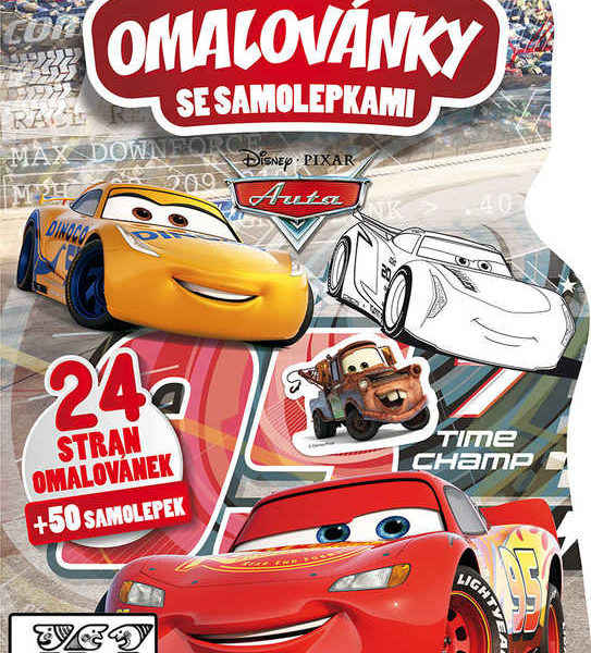 JIRI MODELS Omalovánky tvarované + samolepky Cars (Auta)