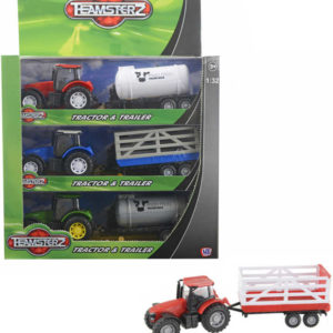 Teamsterz set traktor s přívěsem 2 druhy 1:32 v krabičce