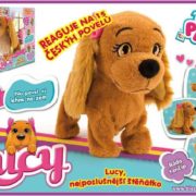 PLYŠ Pejsek štěňátko Lucy 29cm reaguje na 15 povelů Zvuk *PLYŠOVÉ HRAČKY*
