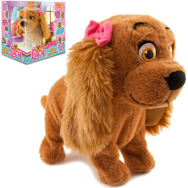 PLYŠ Pejsek štěňátko Lucy 29cm reaguje na 15 povelů Zvuk *PLYŠOVÉ HRAČKY*