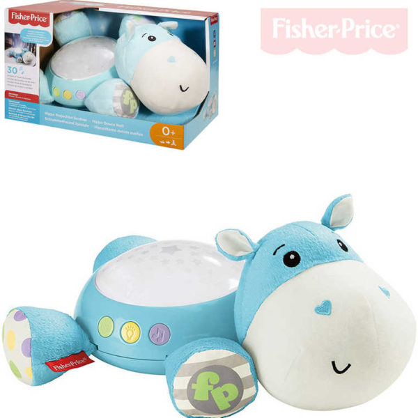 FISHER PRICE Baby projektor na zeď usínáček hrošík na baterie Zvuk pro miminko