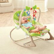 FISHER PRICE Baby sedátko houpací pro miminko batole Rainforest s hrazdičkou