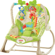 FISHER PRICE Baby sedátko houpací pro miminko batole Rainforest s hrazdičkou