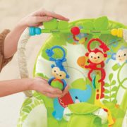 FISHER PRICE Baby sedátko houpací pro miminko batole Rainforest s hrazdičkou