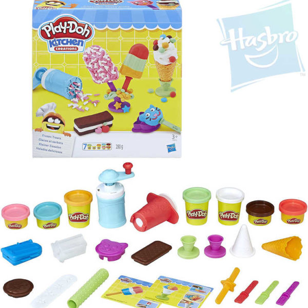 HASBRO PLAY-DOH Modelína zmrzlinářský set kelímek 7ks s doplňky v krabici