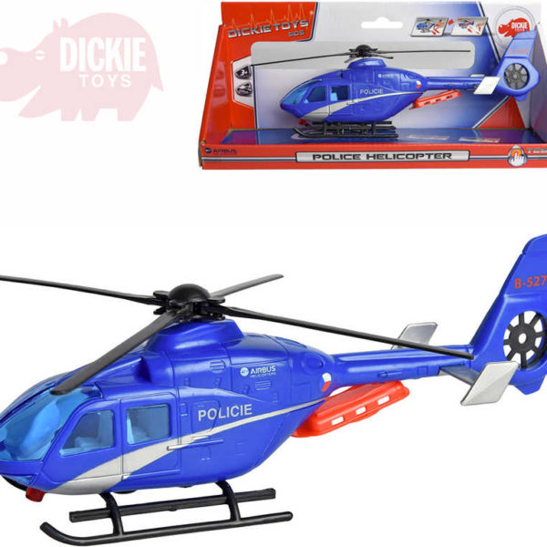 DICKIE Vrtulník policejní helikoptéra modrá 24cm česká verze CZ plast