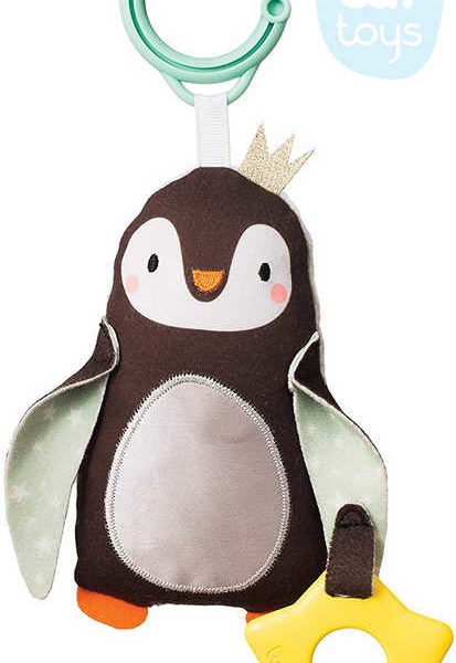 TAF TOYS Baby tučňák Prince závěsné chrastítko a kousátko pro miminko