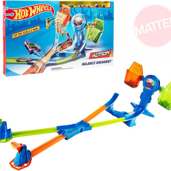 MATTEL HOT WHEELS Zrádné váhy herní set dráha se 3 autíčky v krabici