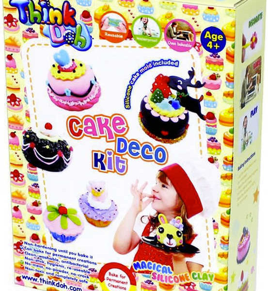 Think Doh Dortíčky zapékací kreativní set silikonová modelína 4x20g s vykrajovátky a doplňky