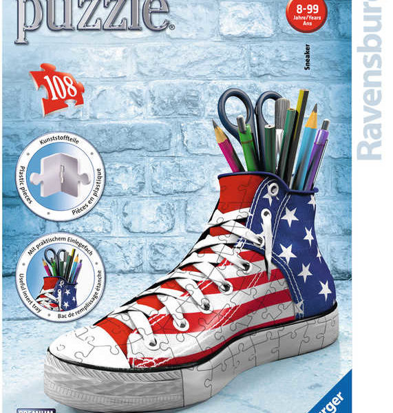 RAVENSBURGER Puzzle 3D Kecka vlajka USA stojánek vlajková edice 108 dílků