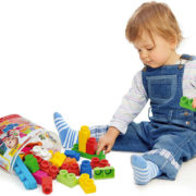 CLEMENTONI Clemmy Plus baby set kostky gumové 30ks měkké velké dílky v plastové tašce