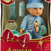 Panenka Agusia 27cm set miminko s doplňky pije čůrá 2 barvy v krabici