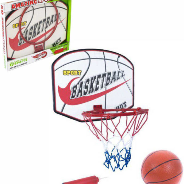 Koš basketbalový sportovní set s míčem a pumpičkou v krabici