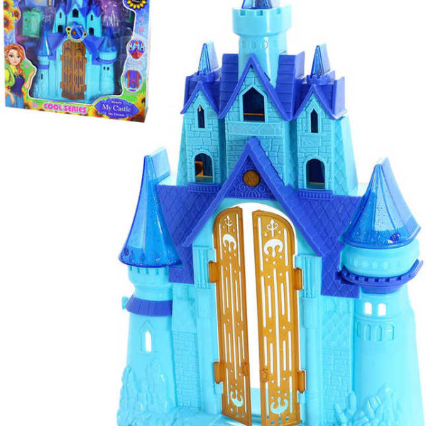 Hrad zimní království s nábytkem modrý na baterie Světlo Zvuk plast