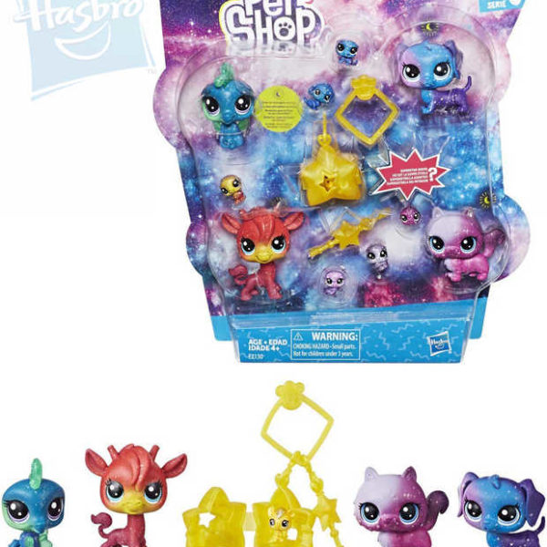 HASBRO LPS Littlest Pet Shop zvířátka kosmická set 11ks s doplňky plast