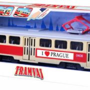 Tramvaj klasická 28cm I Love Prague plastový model funkční CZ na volný chod