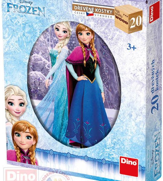 DINO DŘEVO Kostky obrázkové Frozen (Ledové Království) set 20ks kubus