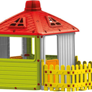 Domeček dětský plastový zahradní hrací 158x132x107cm s plotem