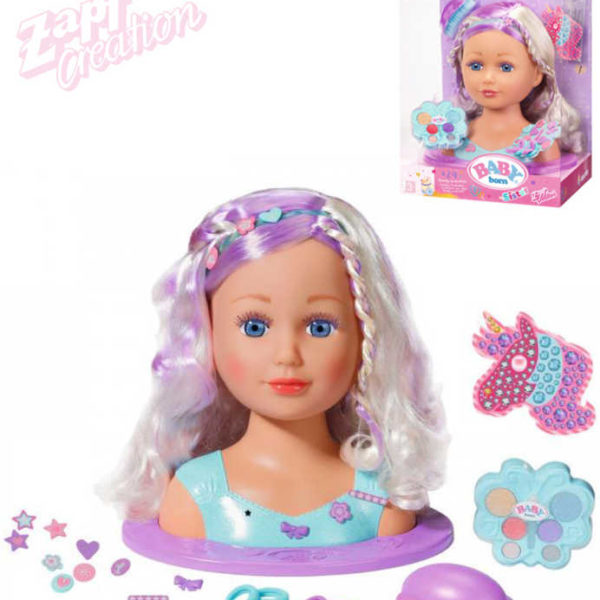 ZAPF CREATION Baby Born pohádková česací hlava set s make-upem a doplňky ZAPF CREATION Baby Born pohádková česací hlava set s make-upem a doplňky