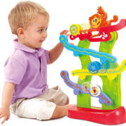 Baby Štastná opice dráha opičí s kolečky pro miminko plast