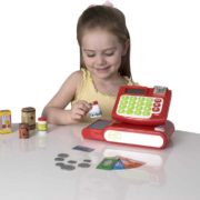 Pokladna dětská Smart na baterie set registrační kasa s potravinami a penězi