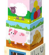TREFL Baby kostky kartonové Na farmě kubus stohovací ilustrovaný pro miminko