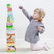 TREFL Baby kostky kartonové Na farmě kubus stohovací ilustrovaný pro miminko