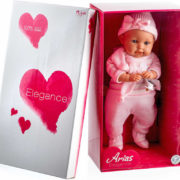 Panenka Arias miminko vonící 45cm měkké tělo růžový obleček pláče na baterie Zvuk