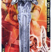 Meč dětský rytířský 58cm stříbrný zdobený plast na kartě