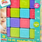 Baby soft kostky barevné s písmenky 5cm abeceda set 16ks plast pro miminko