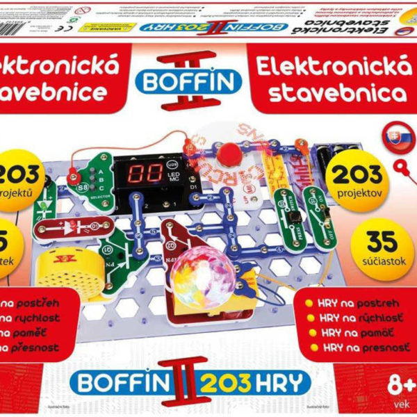 Boffin II. HRY 203 projektů 35 součástek na baterie elektronická STAVEBNICE