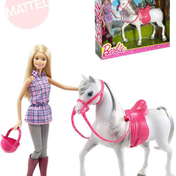 MATTEL BRB Panenka Barbie set žokejka s koníkem a doplňky plast