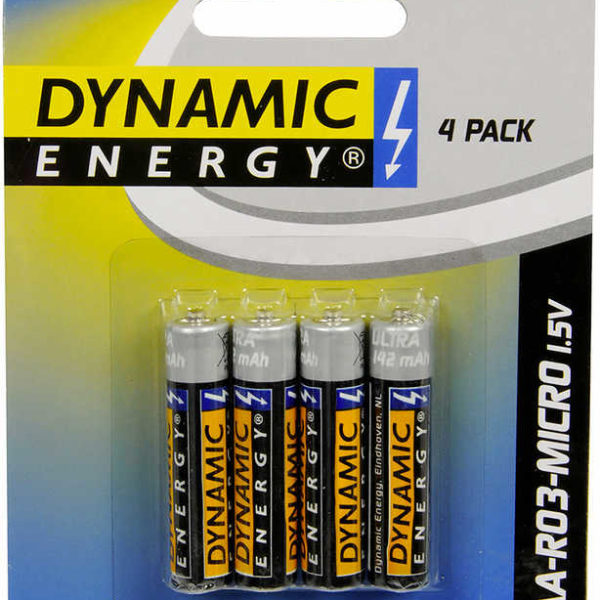 Baterie AAA R03 Mikro Dynamic Energy alkalická 1,5V set 4ks na kartě