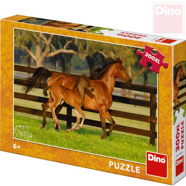 DINO Puzzle XL 300 dílků Klisna foto 47x33cm skládačka v krabici