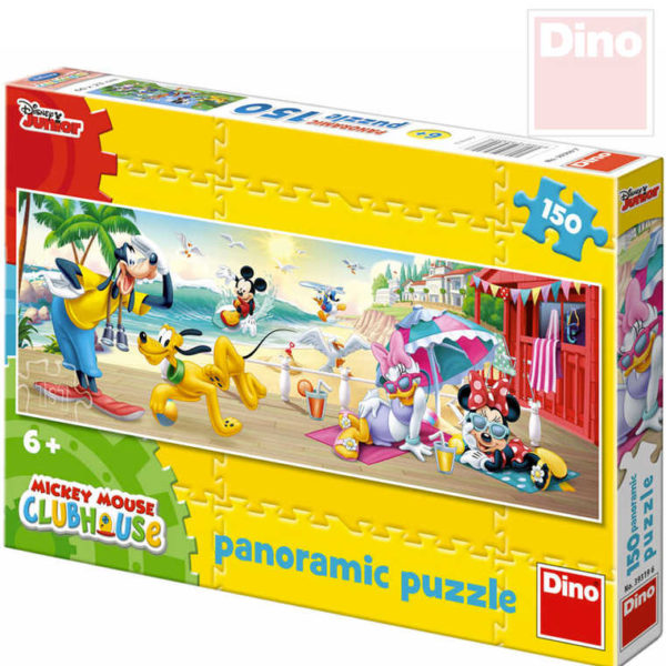 DINO Puzzle panoramatické 150 dílků Mickeyho letní radovánky 66x23cm skládačka