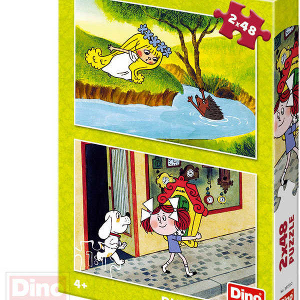DINO Puzzle 2x48 dílků Holky z pohádky 26,5x18cm skládačka 2v1