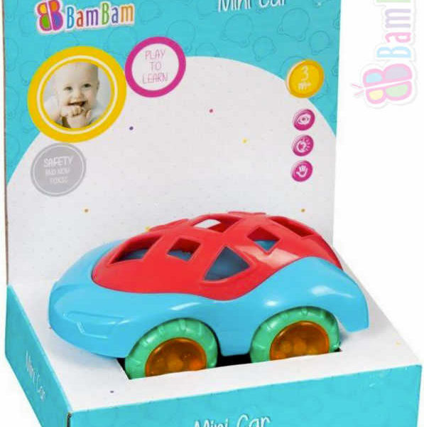 ET BAM BAM Baby autíčko 126 mini volný chod chrastítko pro miminko