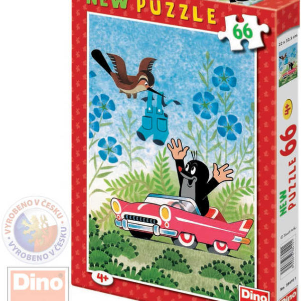 DINO Puzzle Krtek a autíčko (Krteček) 22x32cm set 66 dílků v krabici