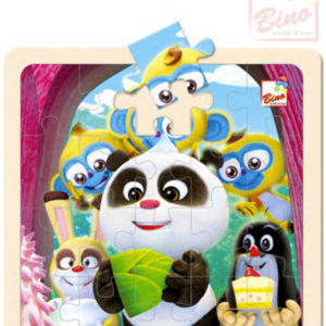 BINO DŘEVO Puzzle (Krteček) Krtek a Panda oslava 20 dílků