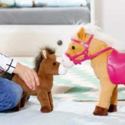 ZAPF BABY BORN Kůň interaktivní set s hříbátkem chodí na baterie Zvuk