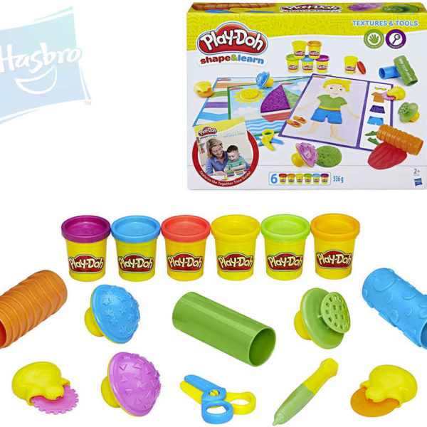 HASBRO PLAY-DOH Textury a nástroje set modelína 6 kelímků 336g s doplňky