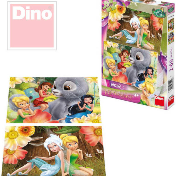 DINO Puzzle set 2v1 Disney Fairies Víly Zvonilka a Tvor Netvor 66 dílků v krabic