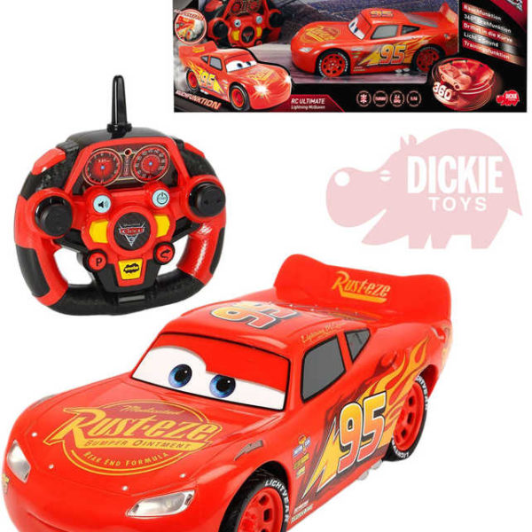 DICKIE RC Auto Cars 3 Blesk McQueen 2,4GHz dálkové ovládání na baterie Světlo Zvuk