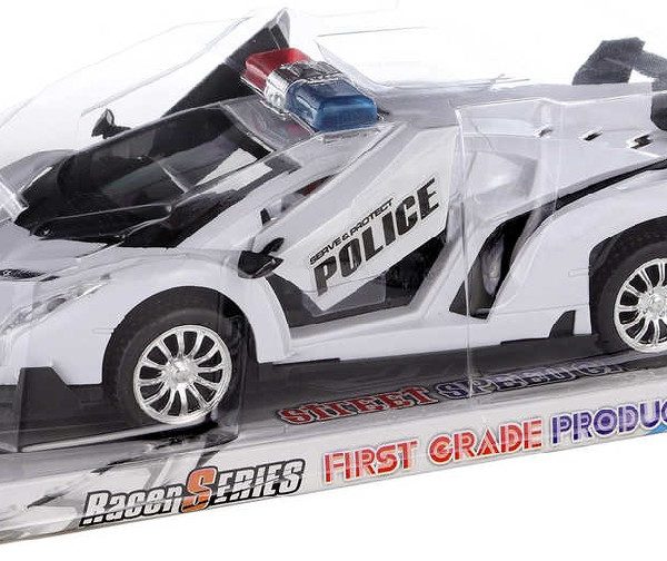 Auto sportovní policie 32cm bílé na setrvačník plast